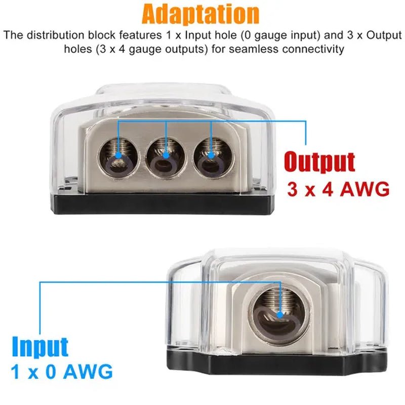 2Pcs 3Way Distribution Block Car Audio Power Wire Splitter - Car Audio Splitter,Ground Distribution Block for Car Audio System Car Connectors
