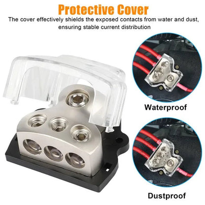 2Pcs 3Way Distribution Block Car Audio Power Wire Splitter - Car Audio Splitter,Ground Distribution Block for Car Audio System Car Connectors