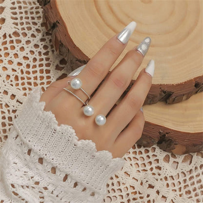 2Pcs Shell Pearl Adjustable Wedding Statement Rings for Women Girls Silver Plated Expandable Twisted Layered Open Wrap Rings Comfort Fit Fashion Delicate Birthday Christmas Party Jewelry Gifts - WORLD TIME VISITS