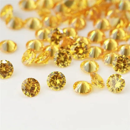 2Pcs/Set 6.5Mm 1Ct Yellow Diamond round Excellent Cut Loose Gemstone