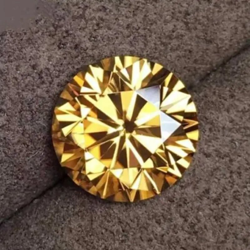 2Pcs/Set 6.5Mm 1Ct Yellow Diamond round Excellent Cut Loose Gemstone - WORLD TIME VISITS