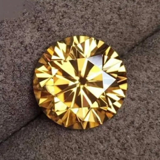 2Pcs/Set 6.5Mm 1Ct Yellow Diamond round Excellent Cut Loose Gemstone - WORLD TIME VISITS