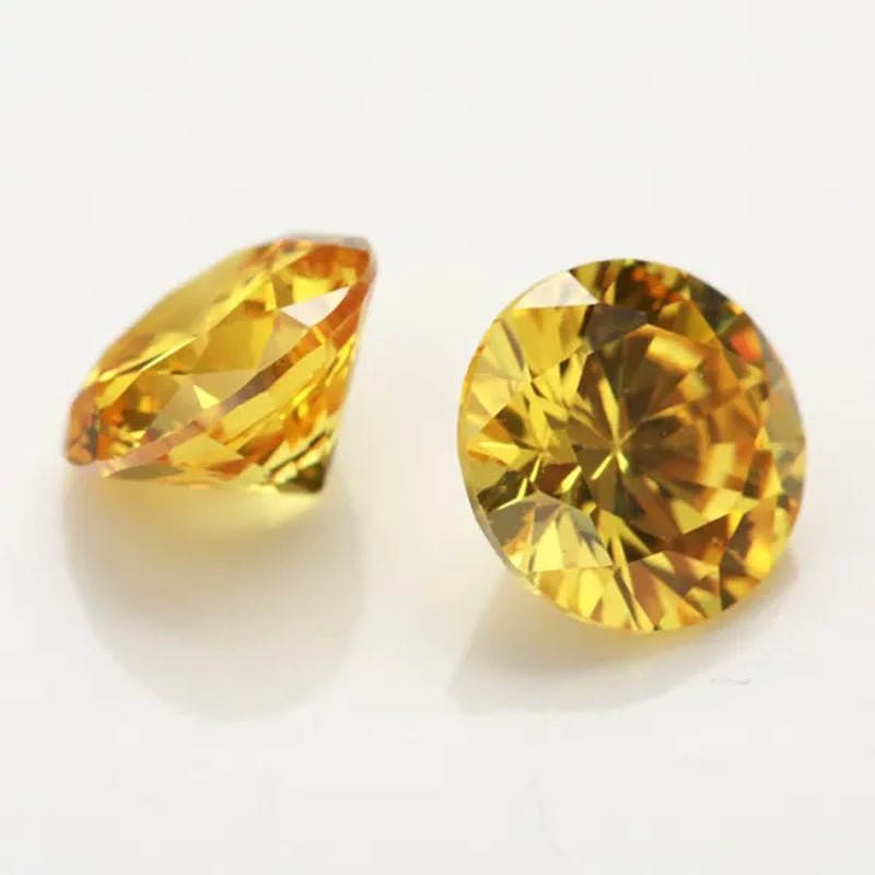 2Pcs/Set 6.5Mm 1Ct Yellow Diamond round Excellent Cut Loose Gemstone