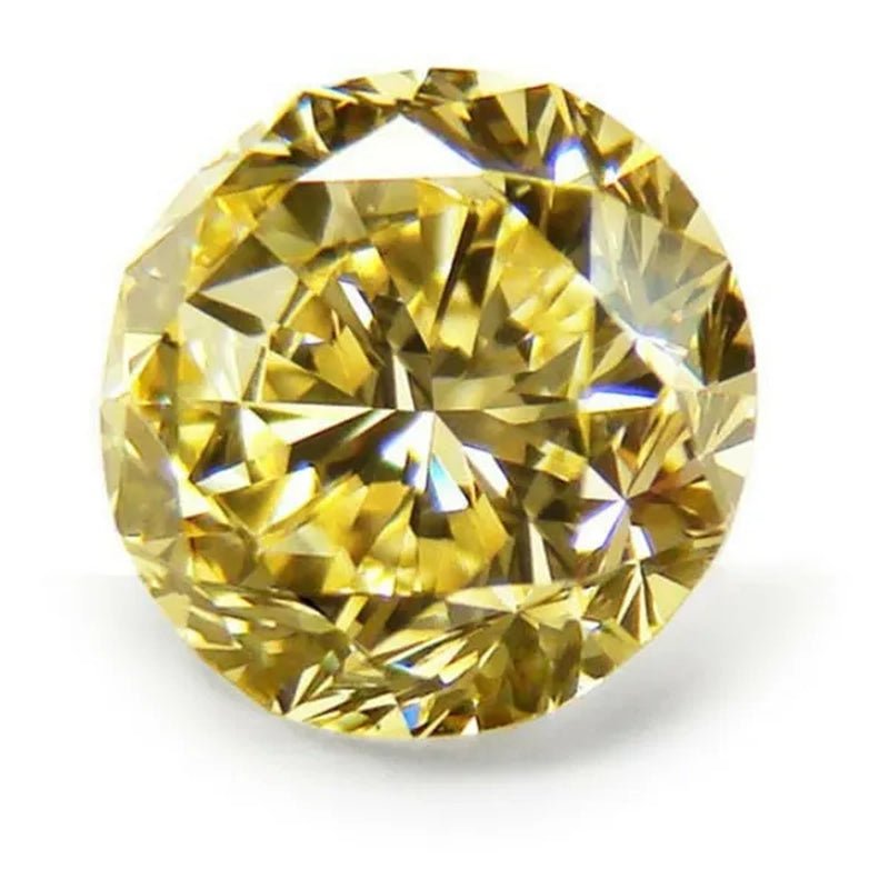 2Pcs/Set 6.5Mm 1Ct Yellow Diamond round Excellent Cut Loose Gemstone - WORLD TIME VISITS