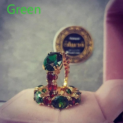 2Pcs/Set Antique Art Jewelry Luxury Exquisite  Elegant Woman Fashion Accessories Anniversary Gift Noble Princess Engagement Bride Wedding Banquet Ring Brand Jewelry Set Size US4-11Bague Femme
