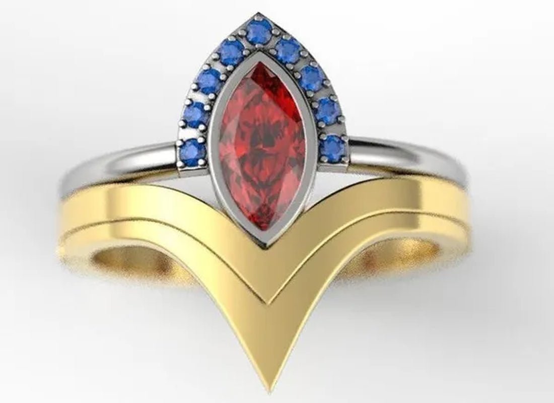 2pcs/Set Latest geek love quality bride ring set jewelry natural rubyzircon V - shaped ring set geek ring set wonderous woman ring romantic bride wonderful engagement wedding ring set anniversary promise ring Christmas gift jewelry size US5 - 11 - WORLD TIME VISITS