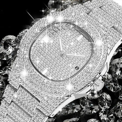 3 Colors 13MM Iced Out Chain Hip Hop Watch Necklace Bracelet Bling Miami Cuban Link Chain Mens Jewelry Set Relojes Hombre - WORLD TIME VISITS