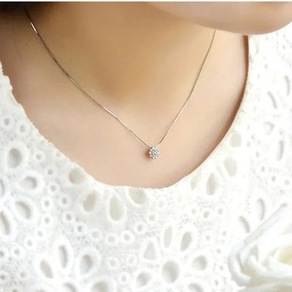 3 Pcs/set 925 Silver Natural Gem AAA CZ Snowflake Antique Necklace Earrings Christmas Snowflake Jewelry Gift