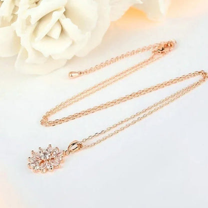 3 Pcs/set 925 Silver Natural Gem AAA CZ Snowflake Antique Necklace Earrings Christmas Snowflake Jewelry Gift