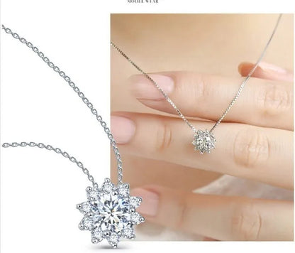 3 Pcs/set 925 Silver Natural Gem AAA CZ Snowflake Antique Necklace Earrings Christmas Snowflake Jewelry Gift