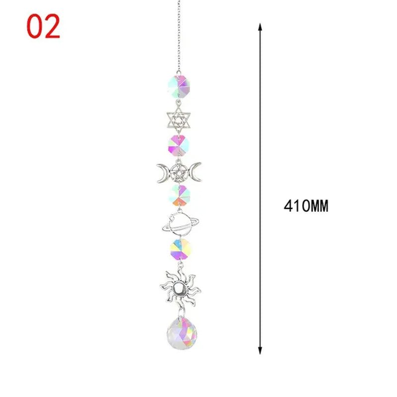 3 Styles Crystal Wind Chime Moon Sun Catcher Diamond Prisms Pendant Dream Catcher Rainbow Chaser Hanging Drop Home Garden Decor Windchime - WORLD TIME VISITS