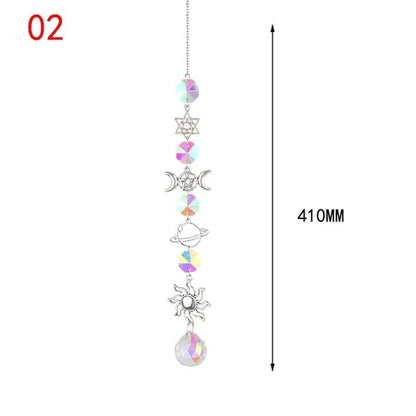 3 Styles Crystal Wind Chime Moon Sun Catcher Diamond Prisms Pendant Dream Catcher Rainbow Chaser Hanging Drop Home Garden Decor Windchime - WORLD TIME VISITS
