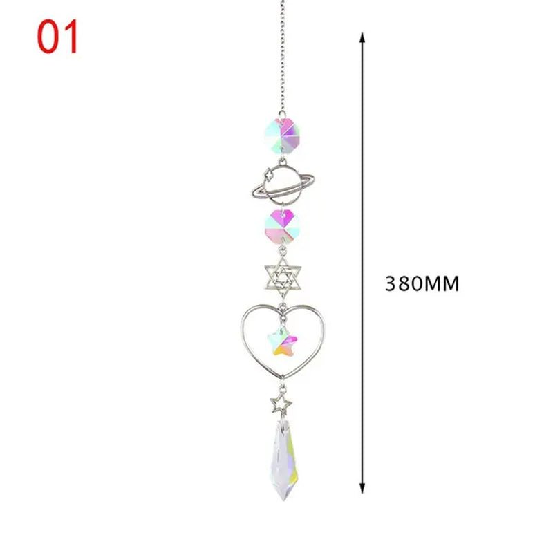 3 Styles Crystal Wind Chime Moon Sun Catcher Diamond Prisms Pendant Dream Catcher Rainbow Chaser Hanging Drop Home Garden Decor Windchime - WORLD TIME VISITS