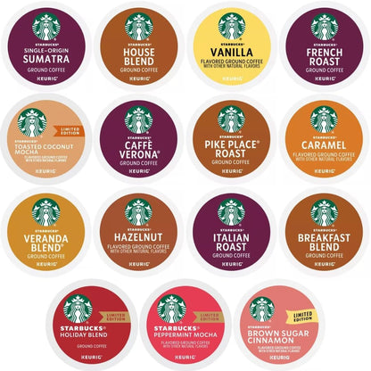 30 Count—Starbucks Variety Pack Sampler K - Cup Coffee Pods—Including Starbucks Blonde, Medium, Dark Roast, Flavored & Holiday Blend Coffee—For Keurig Brewers—1 Box (15 Unique Flavors) - WORLD TIME VISITS