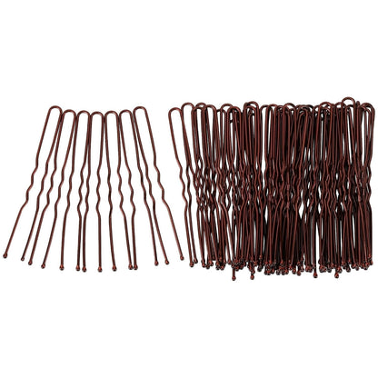 300 Hair Bun Bobby Pins U Shaped Pin Hair Grips to Clip Ballet Hair Net for Women 6 CM/2.3 Inch Brown