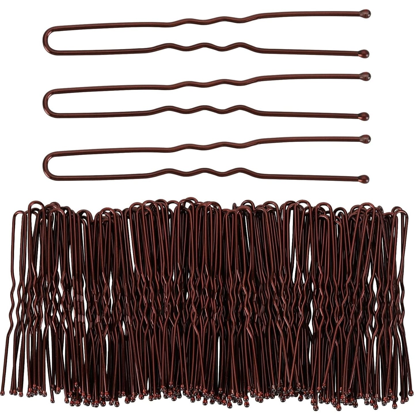 300 Hair Bun Bobby Pins U Shaped Pin Hair Grips to Clip Ballet Hair Net for Women 6 CM/2.3 Inch Brown - WORLD TIME VISITS