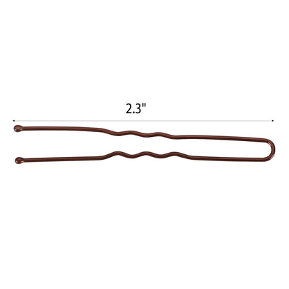 300 Hair Bun Bobby Pins U Shaped Pin Hair Grips to Clip Ballet Hair Net for Women 6 CM/2.3 Inch Brown - WORLD TIME VISITS