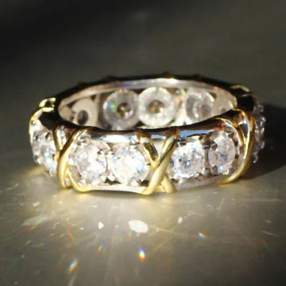 Luxurious Silver Glod Filled Natural Gemstones White Sapphire Wedding Birthstone Bride Flower Engagement Ellipse Ring Jewelry Size 6 7 8 9 10