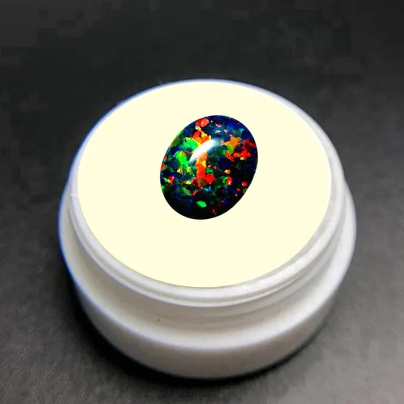 AAAAA BLACK MIX OPAL Gem OVAL Cabochon Cut 8X10Mm VVS Loose Gemstone DIY Precious Stones