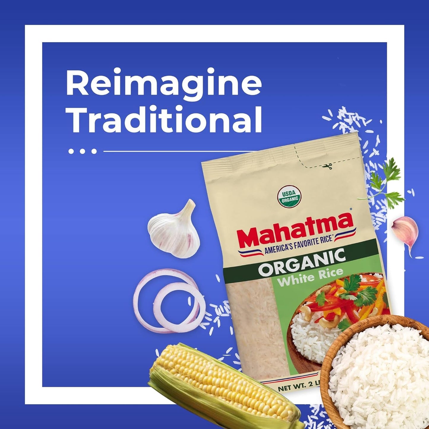 Organic White Rice, 2Lb Bag of Rice, Stovetop or Microwave Rice in 20 Minutes - WORLD TIME VISITS