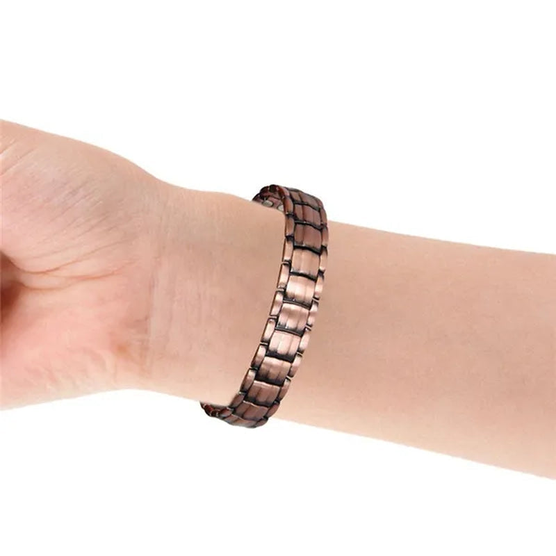 Red Copper Double Strong Magnetic Therapy Bracelet For Arthritis Pain Relief Health Care Energy Magnetic Male Gift