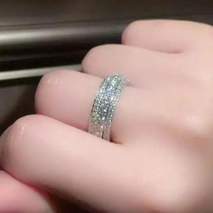 S925 Sterling Silver Micro Pave Diamond Eternity Rings for Women Bridal Engagement Wedding Ring Proposal Gift Jewelry