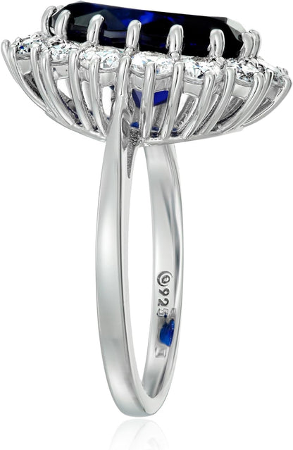 Platinum-Plated Sterling Silver Celebrity Kate Ring Made with Infinite Elements Zirconia Accents, (Previously Amazon Collection) - WORLD TIME VISITS