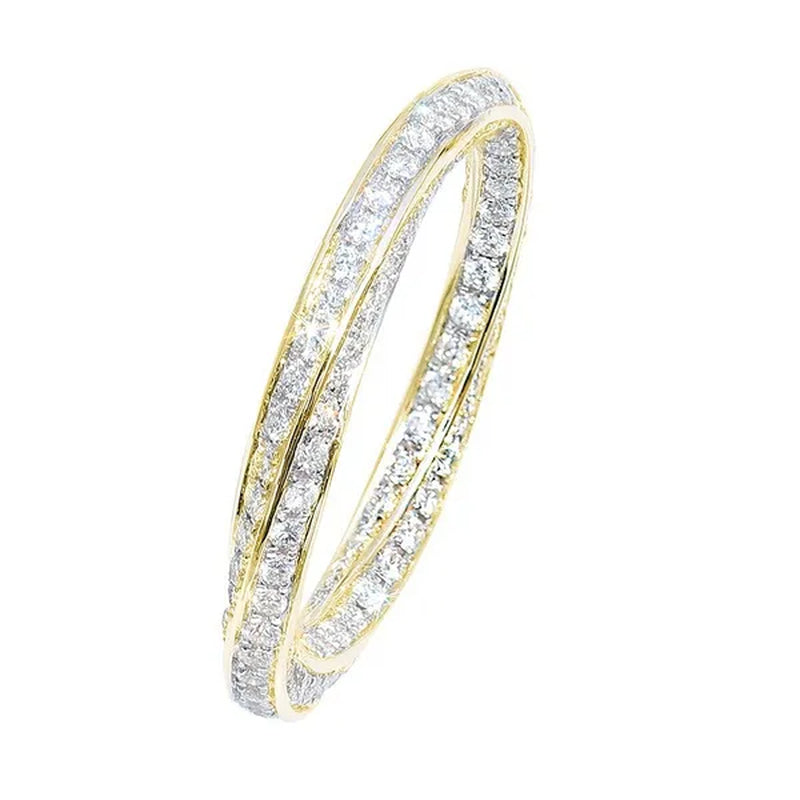 Fashion Stacking Jewelry for Women Rings Exquisite 925 Sterling Silver Ring White Sapphire Diamond Wedding Band Elegant Bride Proposal Engagement Party Accessories Anniversary Gift