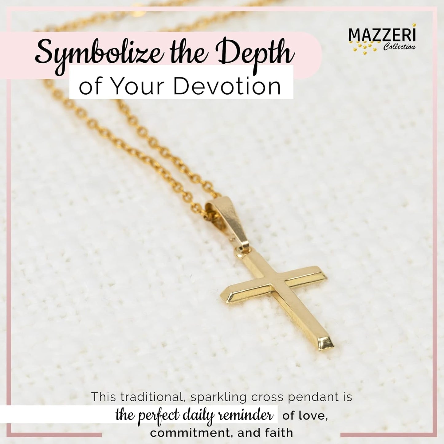 10K or 14K Gold Cross Pendant, Hypoallergenic Gold Religious Charms for Men and Women, Handcrafted in the USA - (1 Inch)