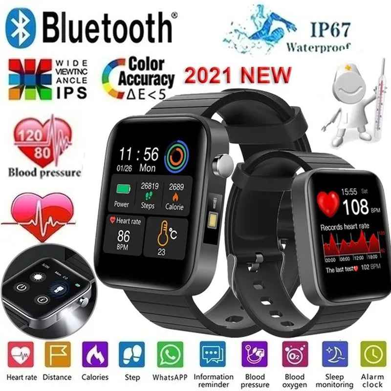 2021 NEW Smart Watch Bluetooth Watch Body Temperature Blood Pressure Blood Oxygen Monitor Wristband Fitness Tracker Bracelet Heart Rate Monitor Smartwatch 1.54" Large Screen with Flashlight PK DZ09 Apple Watch Series 6 5 4 Galaxy Watch Active - WORLD TIME VISITS