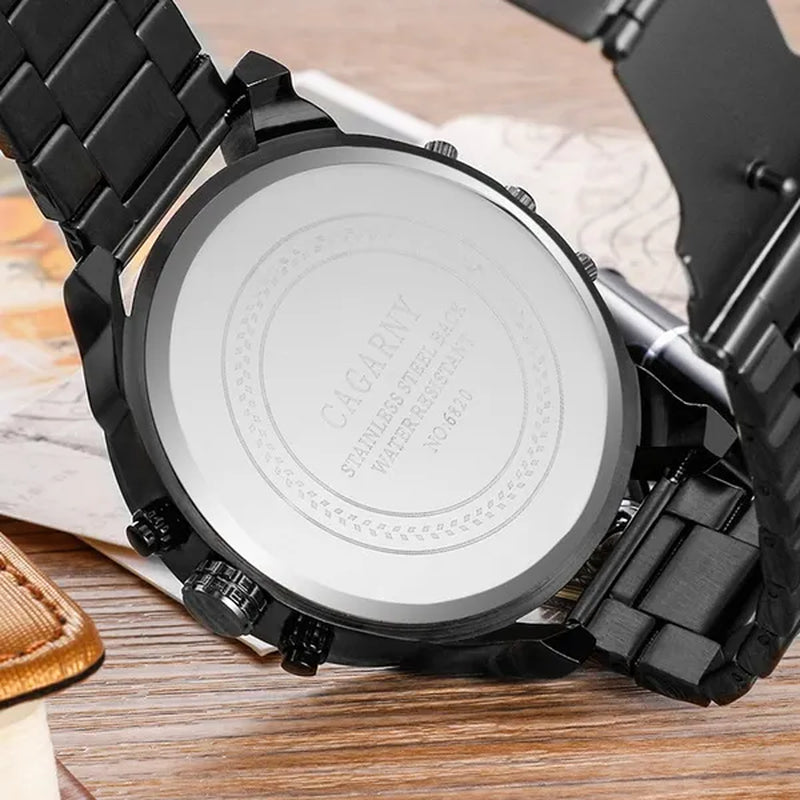 CAGARNY Brand Design Watch Man Fashion Luxury Gold Steel Bracelet Strap Quartz Wristwatches Business Male Gifts Watches NATATE
