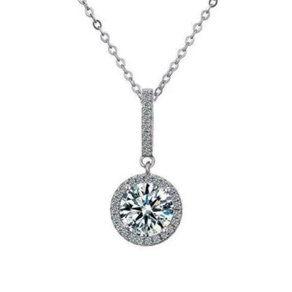 Exquisite Fashion 2ct Moissanite Solitaire Pendant Necklace for Bridal Engagement Wedding Women Necklace