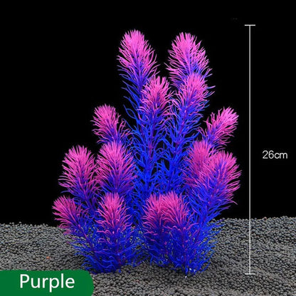 26cm Green PVC Material Simulation Artificial Water Grass Flower Water Fish Tank Aquarium Landscape Decoration Flowers Accessories