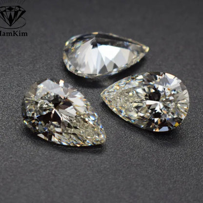 Brilliant Cut Pear Cut 12x 16mm 8.50 Carat EF Genuine White VVS Loose Moissanite Gemstone