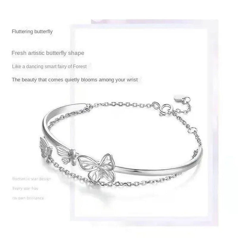 Double Butterfly Chain Bracelet Fairy All-Match Jewelry Sweet Gift