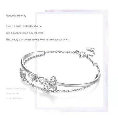 Double Butterfly Chain Bracelet Fairy All-Match Jewelry Sweet Gift