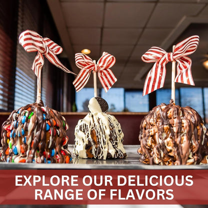 Gourmet Jumbo Caramel Apple | Caramel, Pink, Red & White Candy Buttons & White Chocolate | Handmade & Freshly Prepared (Candy Buttons White Chocolate)