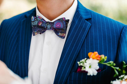 Bow Ties for Men Floral Bowties Mens Self Tie Bow Tie Handkerchief Jacquard Woven Bowtie Pocket Square Set