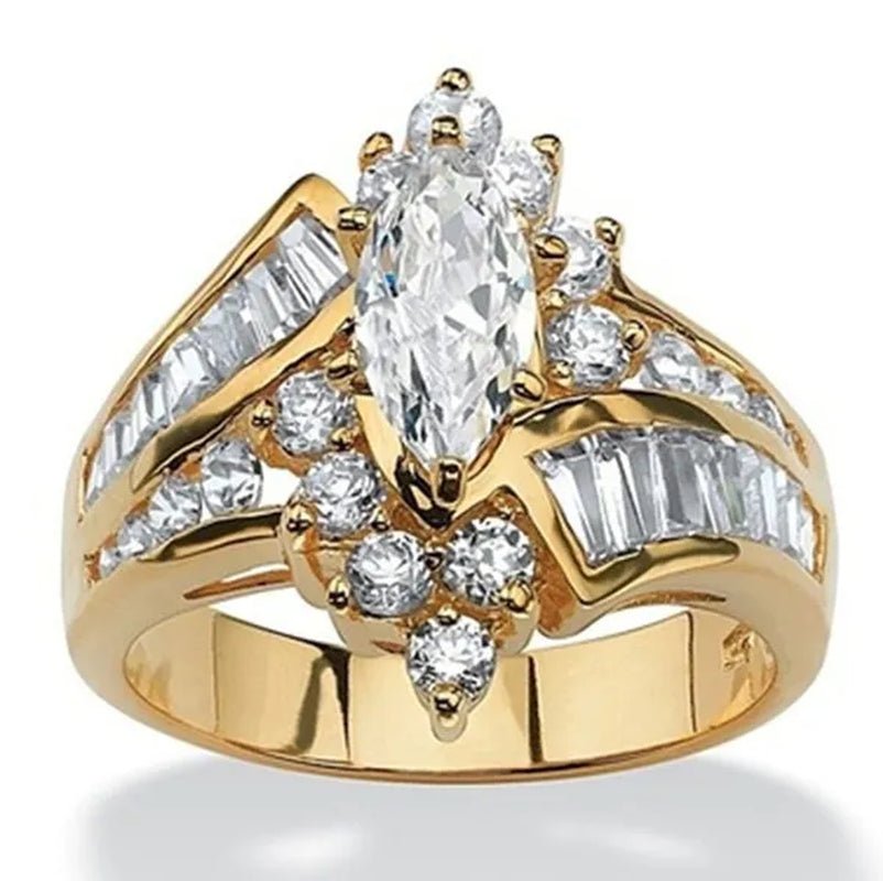 3.20 TCW Marquise Cut White Sapphire 925 Sterling Silver Engagement Ring