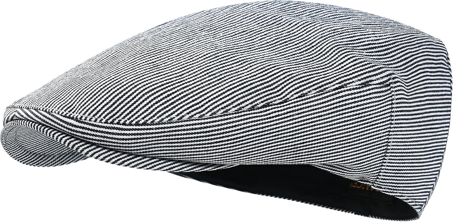 Men'S Cotton Ivy Gatsby Newsboy Hat Summer Driving Scally Cap Thin