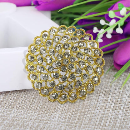 2" Silver Diamond Chair Buckle Sash Pin