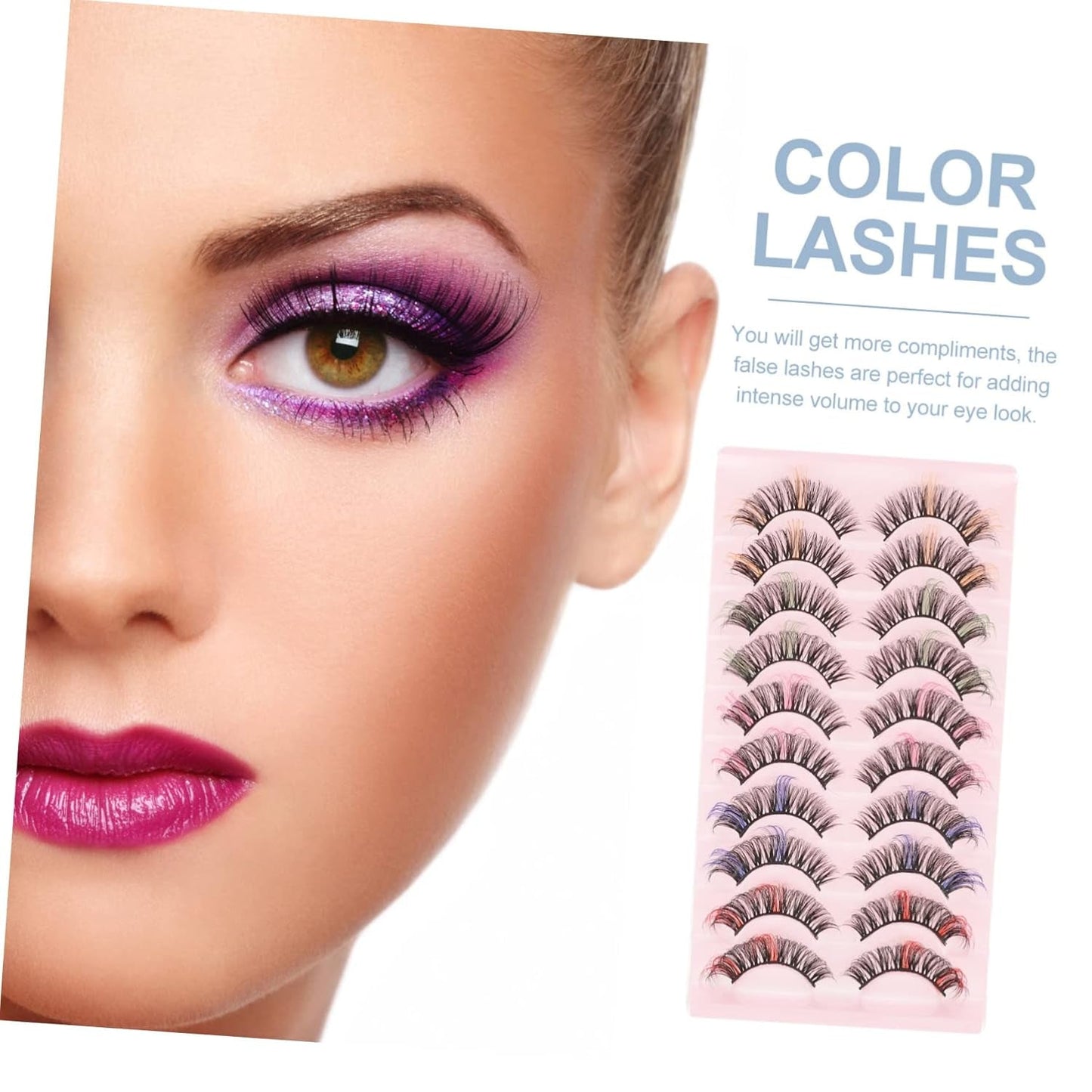 50 Pairs Dd Volume False Eyelashes Cosmetic Eyelashes Fake Eyelashes Natural Look Fake Eyelash for Women Natural Eyelashes Eyelash Extension Colored Eyelashes Girl Curly Extend