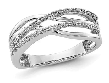 1/10 Carat (ctw) Diamond Crossover Ring in 14K White Gold