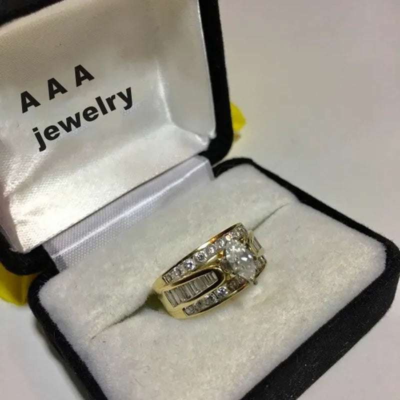 Fashion and Brilliant Women'S Ring Horse Eye Double Row Diamond Ring Romantic Wedding Engagement Ring Valentine'S Day Anniversary Gift Jewelry - WORLD TIME VISITS