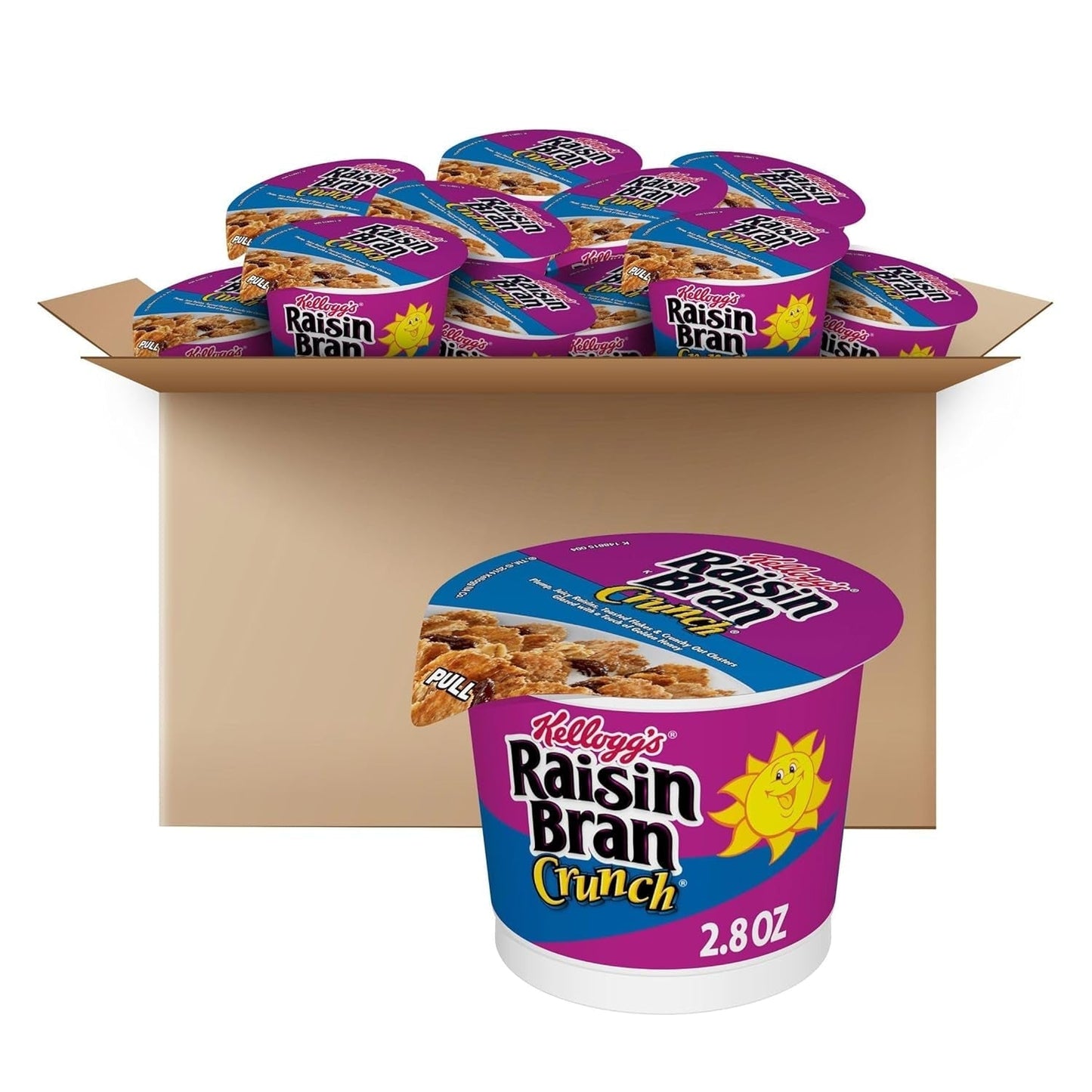 Kellogg'S  Crunch Breakfast Cereal Cups, Fiber Cereal, Made with Real Fruit, Original, 33.6Oz Case (12 Cups) - WORLD TIME VISITS