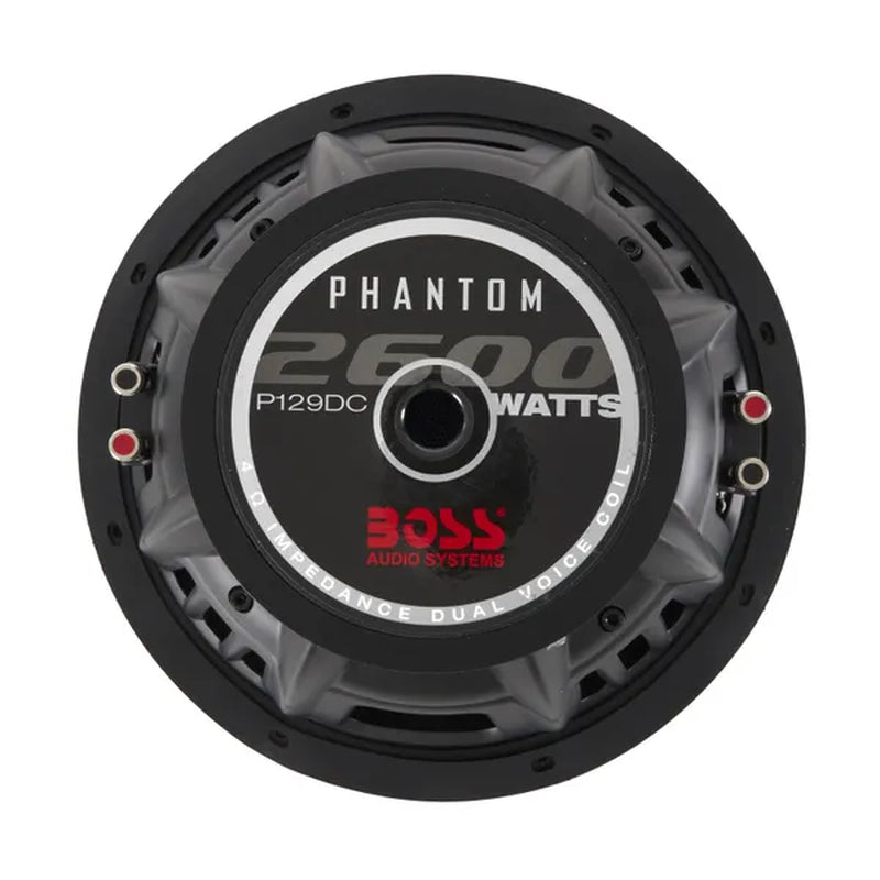 Boss Audio P129DC Phantom 12" 2600 Watt Max Power 4 Ohm DVC Car Audio Subwoofer