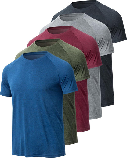 Workout Shirts for Men, Moisture Wicking Quick Dry Active Athletic Men'S Gym Performance T Shirts - WORLD TIME VISITS