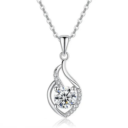 Exquisite Zircon Pendant Necklace for Women Bridal Wedding Jewelry Fashion Clavicle Necklace - WORLD TIME VISITS