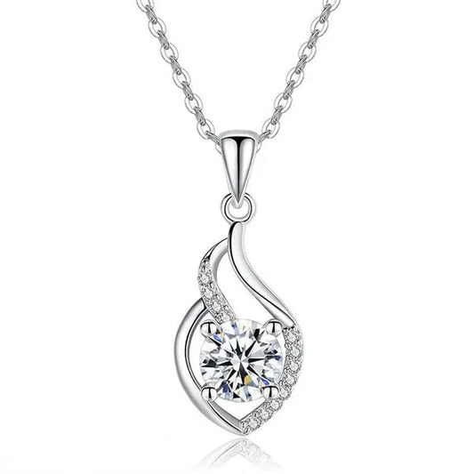 Exquisite Zircon Pendant Necklace for Women Bridal Wedding Jewelry Fashion Clavicle Necklace - WORLD TIME VISITS
