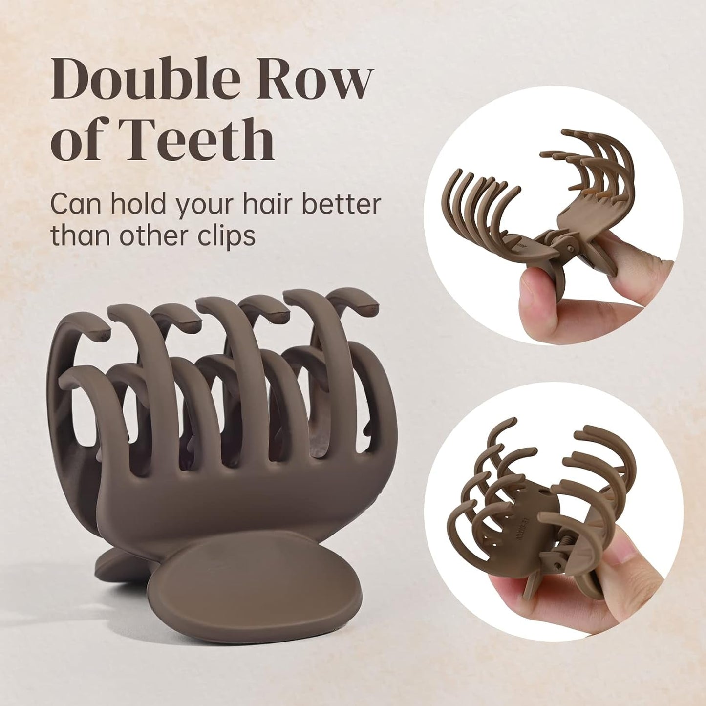 Double Row Teeth Hair Clips Small Claw Clips for Thin Hair 4 Pack 1.6" Medium Matte Non-Slip Short Hair Accessories for Women and Girls